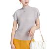 Camiseta de manga corta para mujer, ropa nueva de verano, combina con todo, de alta calidad, estilo occidental, camisa pequeña, elegante y única, top plisado, delgado para mujer