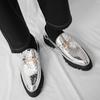Zapatos de Cuero Formales de Negocios Nuevos Brogue Casual Mocasines Borlas Slip-On Zapatos de Cuero Británicos de Punta