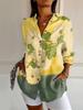 Estación Independiente Más Vendida Camisa Larga para Mujer Fábrica de Origen Planta de Impresión 3D Flores Otoño Tendencia Europea y Americana Camisa de Hombro
