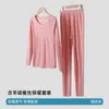 Ropa interior térmica para hombre de terciopelo con calefacción, cuello redondo, camiseta base de cachemir y seda, talla grande, ropa de otoño, conjunto de pantalones de otoño, invierno