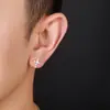 Pendientes de circonita en forma de cruz transfronterizos para hombre, sencillos y elegantes, con un toque de lujo y sofisticación, accesorios de moda y versátiles para mujer, adecuados para el uso diario