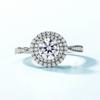 Anel de Moissanite brilhante de luxo leve de moda europeia e americana Anel de Mosanite de alta qualidade 925 Silver Incrustado D Color para cross-border