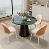 Mesa y Sillas de Negociación Comerciales de Alto Nivel Estilo Europeo con Cubierta de Piedra Microcristalina para Comedor en Casa, Estilo Trendy Ins
