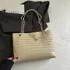 Bolsa de Palha Tecida Estilo Preguiçoso 2026 Moda Verão Nova Tendência Simples Grande Capacidade Bolsa de Mão Bolsa Tote Artística de Ombro
