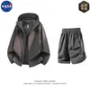 Conjunto de Roupas e Shorts de Proteção Solar de Alta Qualidade da Marca Nasa para Homens e Casais, Estilo Fino Respirável de Verão, Conjunto Completo da Moda