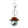 Chaveiro de argola com pingente de espelho de bola de cowboy transfronteiriço, pingente de carro DISCO DISCO, decoração