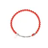 Pulsera Circular Única Marca Arena Imperial Nafu Pulsera de Cinabrio Natural y Fragmentos de Plata para Mujer, Pulsera Roja Estilo Chino para el Año del Zodiaco