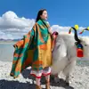 Manto de Viagem Estilo Étnico Noroeste Xale de Tricô Cachecol de Primavera Outono Inverno Manto Cobertor Feminino Xizang Xinjiang