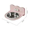 Comedero para mascotas de pared, comedero para perros anti-derrames, doble comedero de acero inoxidable para perros, fácil de limpiar, comedero para gatos desmontable, personalizable