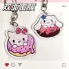 Llavero de Rosquilla Sanrio Lindo Colgante para Llavero Acrílico de Doble Cara Colgante para Mochila Escolar de Estudiante Mejor Amigo