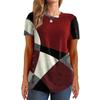 2024 Europeo y Americano Amazon Estación Independiente Temu Ropa Nueva para Mujer Cachemira Francesa Estampada en Contraste Camisetas de Manga Corta Tops