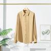 Camisa de Seda Nueva para Primavera y Otoño 2025 para Mujer Lavada a la Arena para Fondo Camisa de Seda de Morera Estilo Coreano Color Sólido Chaqueta Holgada
