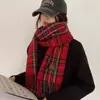 Bufanda Cuadros Estilo Coreano Nueva para Mujer en Invierno, Versátil Atmósfera de Imitación Cachemir, Bufanda Engrosada, Chal Cálido para Pareja