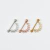 Nuevos Anillos para Pezón con Forma de Hoja y Adornos de Diamante, Joyería Popular Europea y Americana para Piercings, Tornillos para Pezón al por Mayor, Joyería para Piercings de Pecho