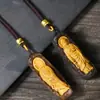 Card Guanyin Esculpido em Buxo com Incrustação de Madeira de Águia Mahavairocana Pingente Pingente Wenwan Pingente para Homens e Mulheres Presentes