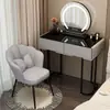 Tocador para apartamentos pequeños, dormitorio estrecho y compacto, estilo minimalista moderno, lujo ligero, gama alta, con escritorio de losa de roca y tocador integrado