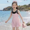 Tecido de Poliéster Roupa de Banho Infantil Moda para Meninas Princesa Fofa Confortável Roupa de Banho para Crianças de Meia-idade e Grandes Roupa de Banho de Verão para Praia