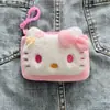 Bolsa de Monedas de Peluche de Gato Kt con Lazo de Dibujos Animados Mini Bolsa Cuadrada Linda Corazón Femenino Portatarjetas Portátil