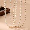 Collar de acero inoxidable con cuentas de oro, perlas de imitación y cuentas de vidrio para mujer, estilo transfronterizo europeo y americano.