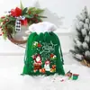 Bolsa de Regalo Navideña Transfronteriza Bolsa de Regalo de Dibujos Animados de Papá Noel Bolsa de Terciopelo con Cordón