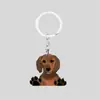 Chaveiro plano 2D pingente de mochila de férias cachorro de desenho animado criativo acrílico pequeno presente para eventos transfronteiriços