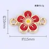 Novo Lançamento Popular Desenho Animado Criativo Pingente Flor de Cerejeira Acessórios DIY Material Liga com Gotejamento de Óleo Pulseira Dupla Pendente Colar Brincos