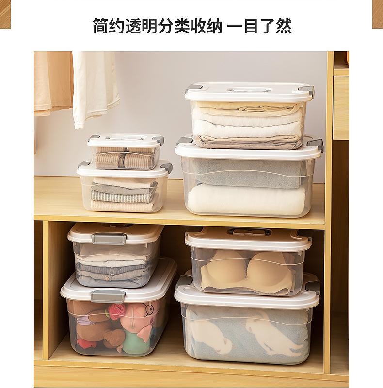 家用衣柜收纳箱衣服玩具书本透明收纳箱塑料零食车载整
