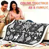 Suministro directo transfronterizo de mantas para colorear pintadas a mano, mantas de garabatos con temática navideña con un juego de pinceles de colores