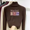 Top estiloso de outono para meninas, de veludo alemão dupla face, com babados, camada base, gola alta discreta, para crianças mais velhas, peça externa casual e quente