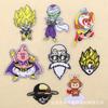 Desenho animado Anime Bordado Pano Adesivo Super Race Luffy Dragon Ball Acessórios de vestuário Emblema Patch Adesivo Queimando Adesivo de Borda