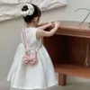 Nova Bolsa Infantil de Cor Sólida para Comércio Exterior Estilo Coreano Bolsa de Mão Princesa Simples Laço Mini Bolsa Transversal para Bebê