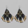 Pendientes bohemios étnicos retro transfronterizos con cuentas de arroz MGB y borlas de diamantes tejidas a mano para mujer