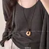 Collar Colgante Irregular Color Café Estilo Étnico Retro para Mujer, Diseño de Nicho, Cadena para Clavícula de Gama Alta, Accesorio Versátil