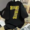Camiseta de Algodão Puro Pesado Manga Curta Estilo Jovem Hong Kong Caimento Solto Fresca para o Verão Tendência Ins Versátil Casual Estilo High Street Americano