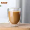 Taza de Vidrio de Doble Capa Transfronteriza, Taza de Café Transparente de Borosilicato Alto, Taza en Forma de Huevo, Copa para Fruta, Taza de Té de Flores Aislada de Doble Capa