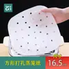 Papel cuadrado para vaporera, papel de tapete perforado para pizza, papel de silicona antiadherente y resistente a altas temperaturas para bollos al vapor y dumplings, disponible al por mayor