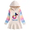 Vestido de Algodón Nuevo de Dibujos Animados Arcoíris para Niñas, Sudadera con Capucha de Manga Larga para Niños, Vestido de Princesa, Primavera y Otoño 2026