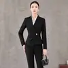 Jaqueta de Terno Cinza Outono/Inverno 2026 Tamanho Grande Elegante Terno Feminino Traje de Negócios Hotel Loja de Joias Uniforme de Trabalho
