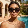 Gafas de Sol Modernas Retro de Estilo Nuevo Europeo y Americano con un Toque de Alta Gama, Color Gelatina, Estilo Urbano, Cuadradas Versátiles de Moda para Mujer