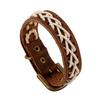 Fábrica directa de joyería punk Joyería de comercio exterior europea y americana Pulsera vintage de piel de vaca Pulsera de cuero tejido