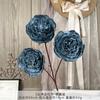 Ramo Falso de Peonía con Borde Tostado Simulada de 3 Cabezas, Flor de Seda Artificial, Arreglo Floral de Plástico, Arreglo de Boda, Decoración de Sala de Estar