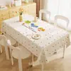 Toalha de Mesa Desenho Animado, Sem Lavagem, Impermeável, À Prova de Óleo, Resistente ao Calor, Estilo Dopamina Creme, Toalha de Mesa Retangular, Protetor de Mesa, Chá