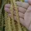 Cinta de ribete para prendas de vestir de 8 mm, color plata y oro, mediana, curva, con borde de ola de agua dorada