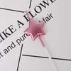Día de San Valentín Pastel de Cumpleaños Vela Champaña Oro Rosa Plateado Estrellas Perladas Vela de Amor Decoración de Mesa de Postres