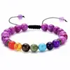 Pulsera Popular Transfronteriza de Aleación y Piedra Natural Piedra Volcánica Turquesa Ojo de Tigre Pulsera Trenzada Pulsera Ajustable de Cuentas