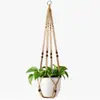 Bolsa de Malla para Maceta Tejida a Mano Transfronteriza Cuerda de Algodón Bohemio Colgante de Planta Cesta Colgante Colgador de Macramé