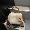 Bolso Nuevo de Felpa de Otoño, Bolso Cruzado Peludo de Moda para el Trabajo, Bolso de Mano de Gran Capacidad, Bolso de Hombro/Axila Estilo Coreano