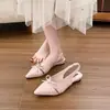 Zapatos Planos de Punta Aguda con Moño para Mujer, Nuevo Estilo Primavera/Verano 2025, Impresionantes Sandalias Planas de Estilo Francés, sin Talón, Punta Cerrada