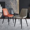 Silla de comedor para el hogar, nórdica, moderna, sencilla, ligera, de lujo, con respaldo suave, para escritorio y silla, de hierro, estilo celebridad de Internet, taburete informal de cuero para maquillaje