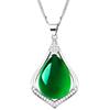 Yihua Diseño Clásico Collar de Plata Colgante Colgante Jade Verde Venta al por Mayor Venta Caliente Moda Simple Fábrica Joyería de Plata